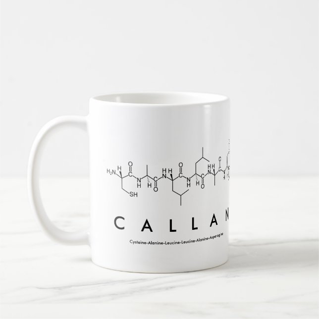 Mug Capuchon de nom du peptide Callan (Gauche)