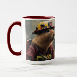 Mug "Capybara à la Secourt : Pompier Extraordinair
