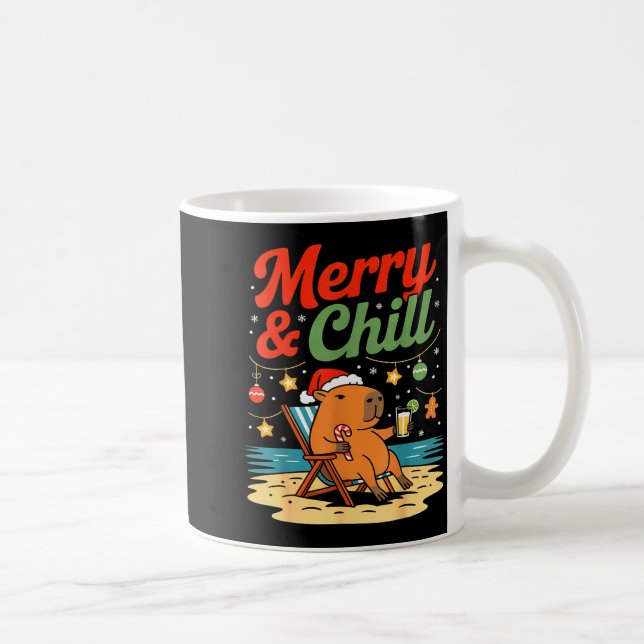 Mug Capybara Christmas Holiday Beach Vibes Merry And C (Droite)