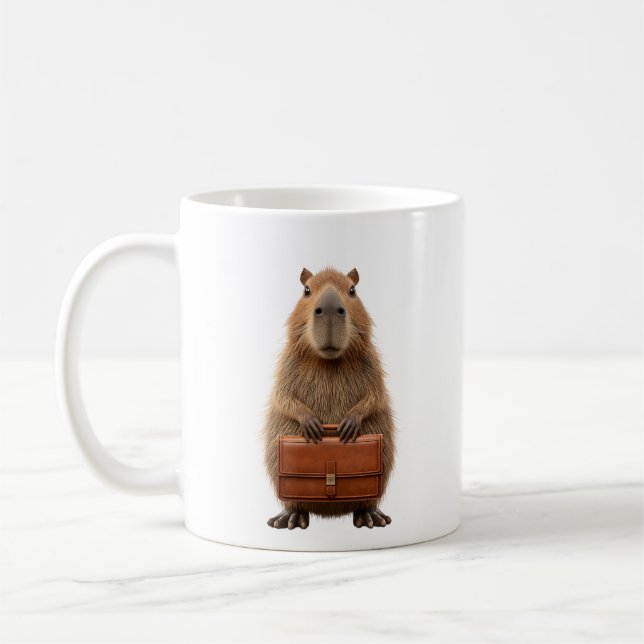Mug Capybara d'affaires avec Porte-documents (Gauche)