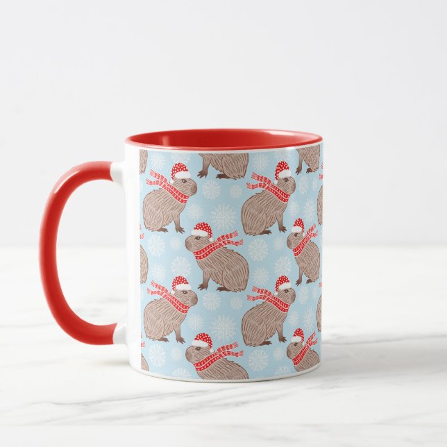 Mug Capybara de Noël à Santa Hats (Gauche)