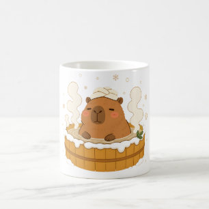 Mug Capybara Mignon Onsen d'Hiver Neige Source Cha