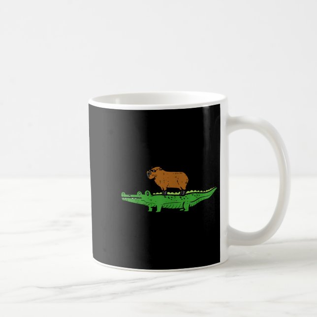 Mug Capybara On Crocodile Capy Alligator Rodent Men Wo (Droite)