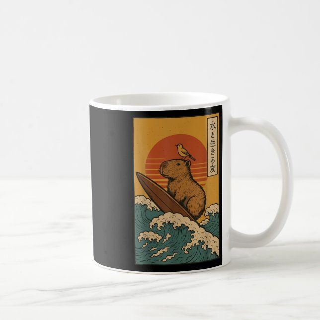 Mug Capybara Surf Japonais (Droite)