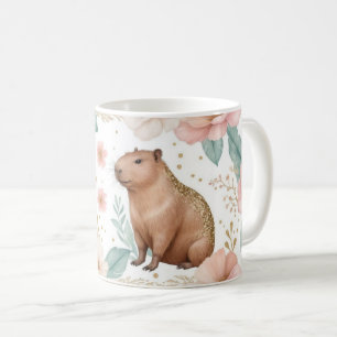 Mug Capybara Whimsical et plaisir floral