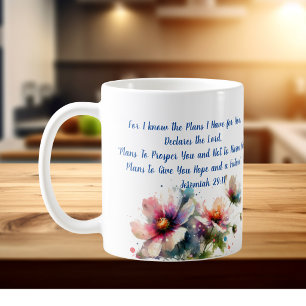 Mug Car je connais/ Jérémie 29:11 Fleur moderne