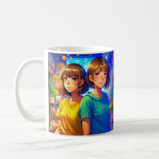 Mug Caractères Anime Art coloré (Gauche)