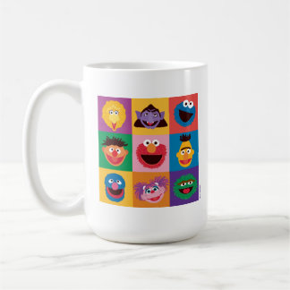 Mug Caractères de rue Sésame | Grille de blocs colorés