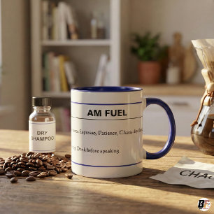 Mug Carburant du matin Ingrédients drôles Sarcasme Mat