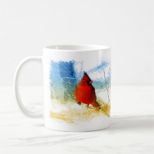 Mug Cardinal rouge de Noël primitif de pays occidenta