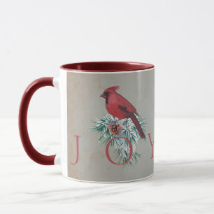 Mug Cardinal vintage personnalisé Noël Fêtes 