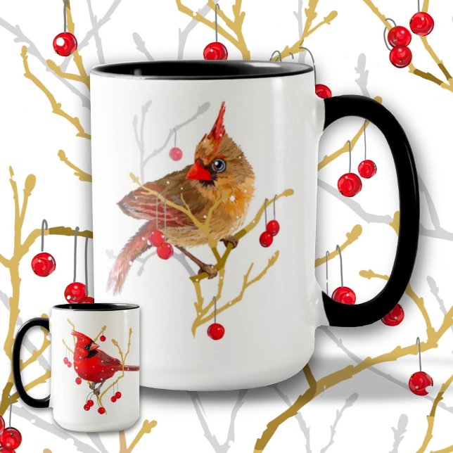 Mug Cardinaux neigeux (Créateur téléchargé)
