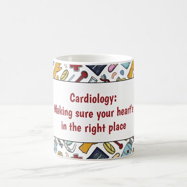 Mug Cardiologie coeur médical pun médecin motif cadeau (Centre)