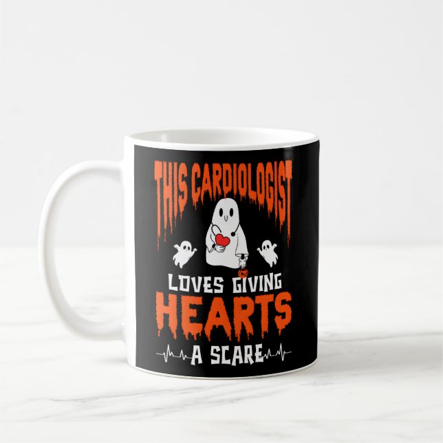 Mug Cardiologie d'Halloween Cardiologue Docteur Cardia (Gauche)