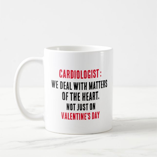 Mug Cardiologue Nous traitons des questions du coeur (Gauche)