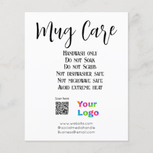 Mug care instructions add business name logo detai flyer