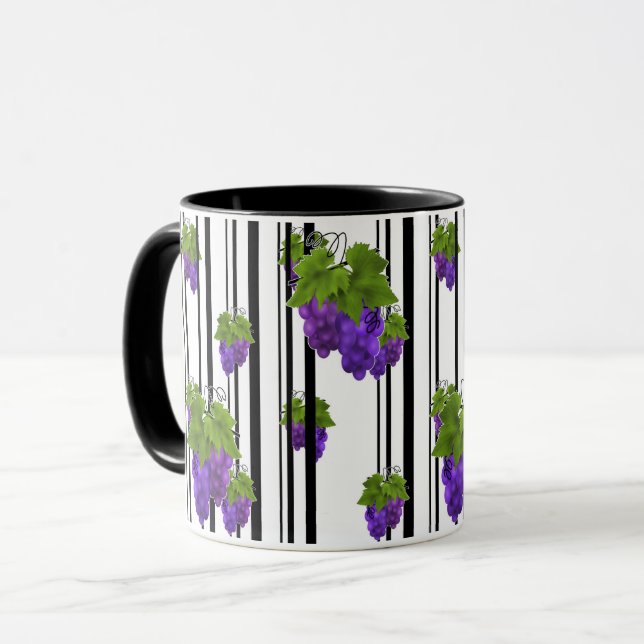 Mug Caricature abstraite sans couture ligne rayée de p (Devant gauche)