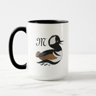Mug Caricature adorable à capuchon Merganser Duck