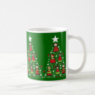 Mug Caricature Arbre de Noël Enfants Amusants Whimsica