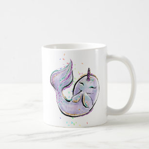Mug Caricature Cute Narwhal Kawaii Illustration Ajoute