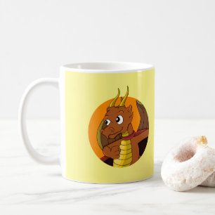Mug Caricature de dragon orange