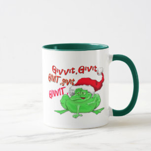 Mug Caricature de grenouille avec grenouille santa hat