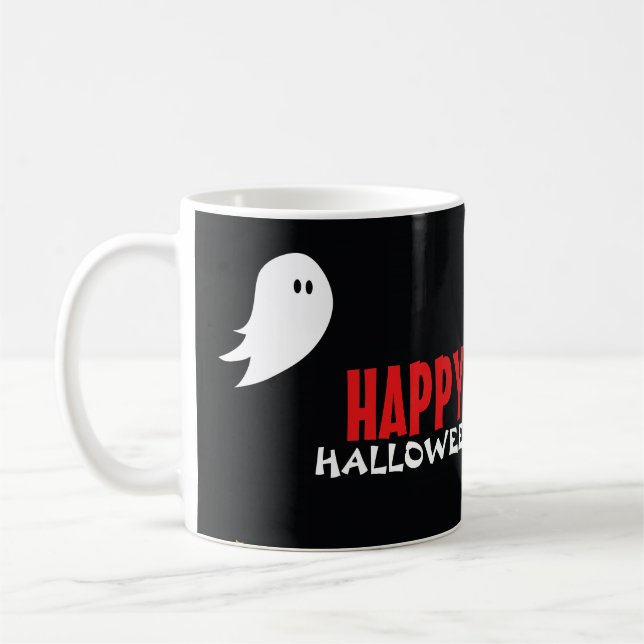 Mug Caricature de la ville fantôme éffrayante hallowee (Gauche)