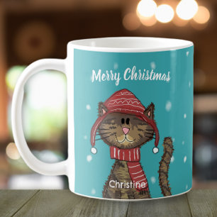 Mug Caricature de Noël de chats mignons personnalisée