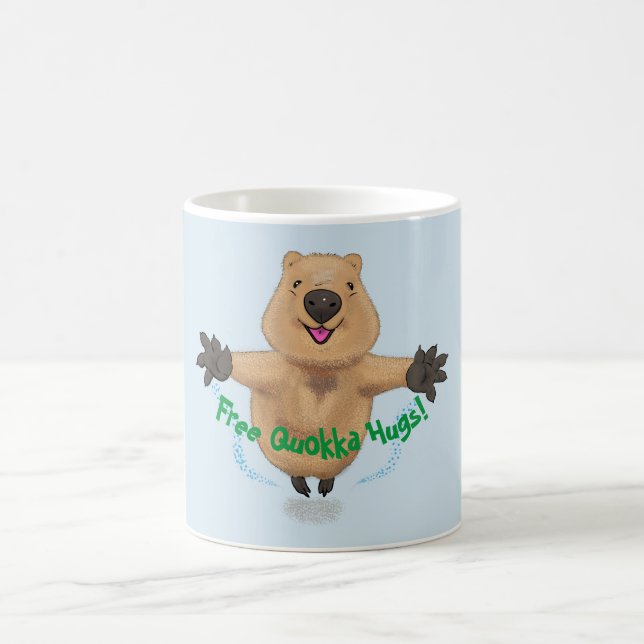 Mug Caricature de saut de quokka mignon (Centre)
