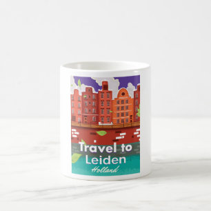 Mug Caricature de voyage à Leiden Holland