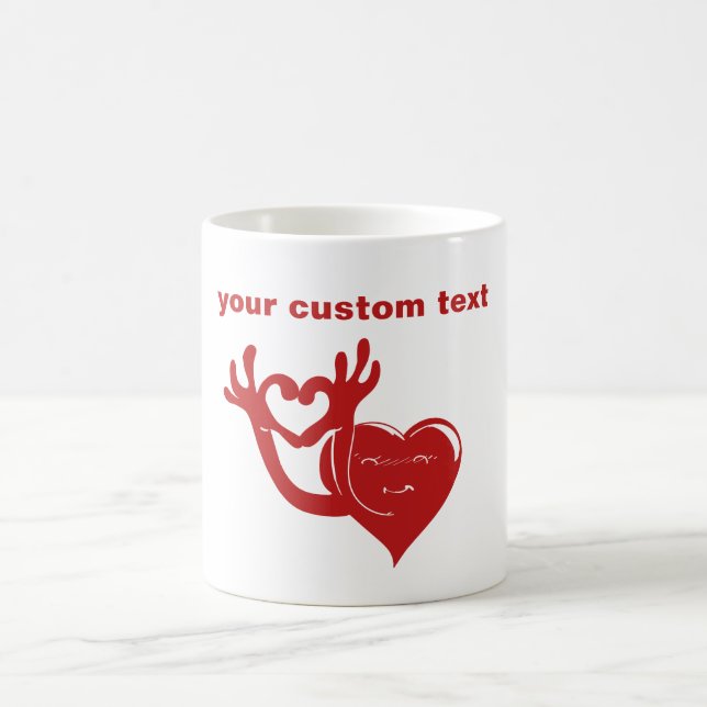 Mug caricature en forme de coeur personnage fait le co (Centre)