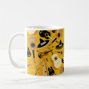 Mug Caricature mexicaine Mariachi Music Motif Jaune