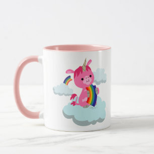 Mug Caricature mignonne à l'arc-en-ciel Unicorne