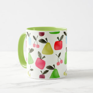 Mug Caricature sans joint rayé fruits pomme poires che