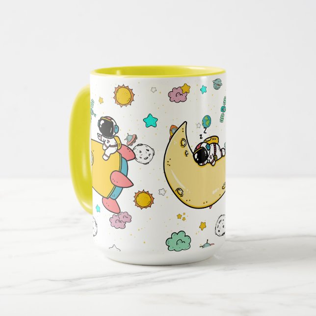 Mug Caricature spatiale astronaute (Devant gauche)