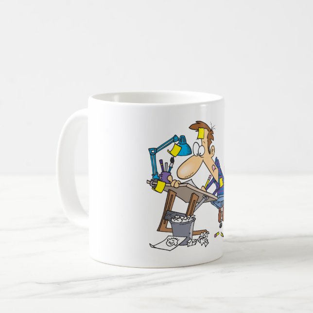 Mug Caricaturiste Au Travail (Devant gauche)