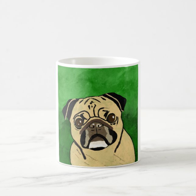 Mug Carlin Chien Aquarelle Art Portrait (Centre)