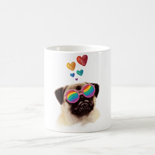 Mug Carlin Chien avec Coeurs Saint-Valentin (Centre)