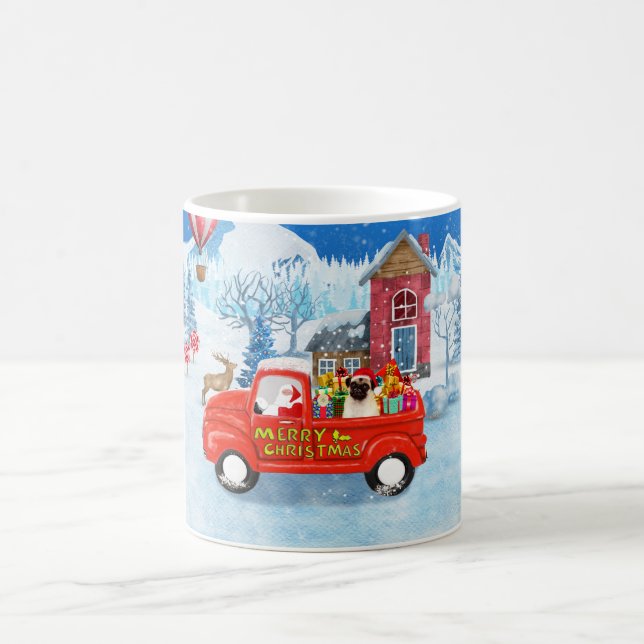 Mug Carlin Chien Livraison de Noël Camion Neige (Centre)