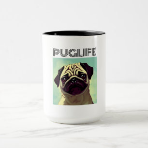 Mug Carlin de dessin animé chiot mugshot mignon portra