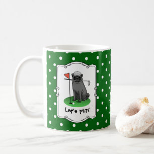 Mug Carlin de golf Jouer Golf (noir) mignon chien drôl