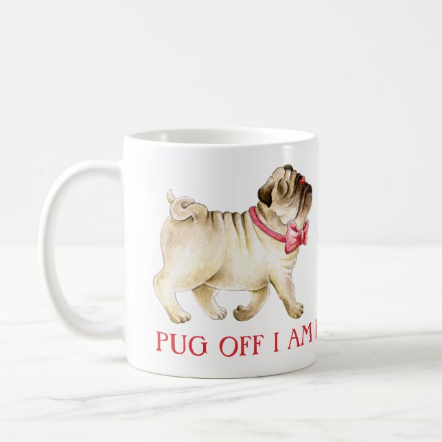 Mug Carlin mignon J'ai mon chien de café aquarelle (Gauche)