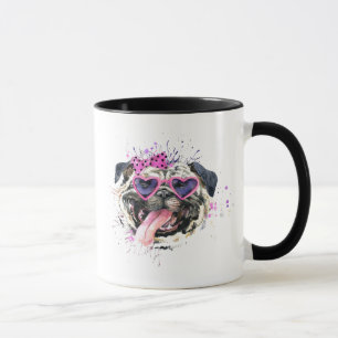 Mug Carlin rose mignon d'aquarelle