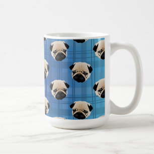 Mug Carlins sur le plaid bleu de gradient