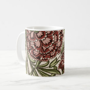 Mug Carnation Carrelage Fleur Antique Art Rustique