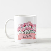 Carnation personnalisée de fleur de naissance de j