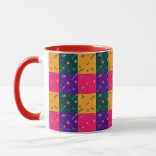 Mug Carnaval de Mardi Gras Arlequin Fleur de Lis Diamo