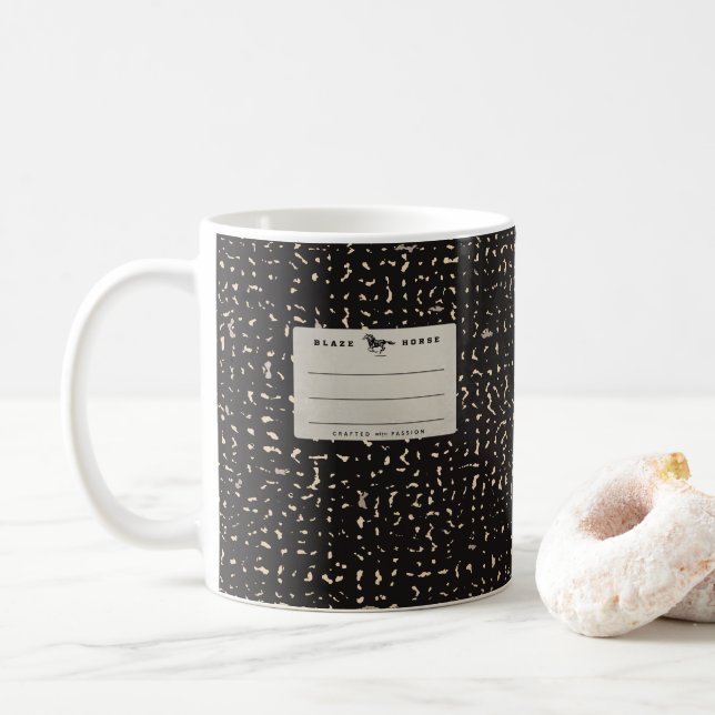 Mug Carnet de café de composition en argent (Avec donut)