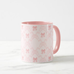 Mug Carnet esthétique à ruban rose – Journal féminin &
