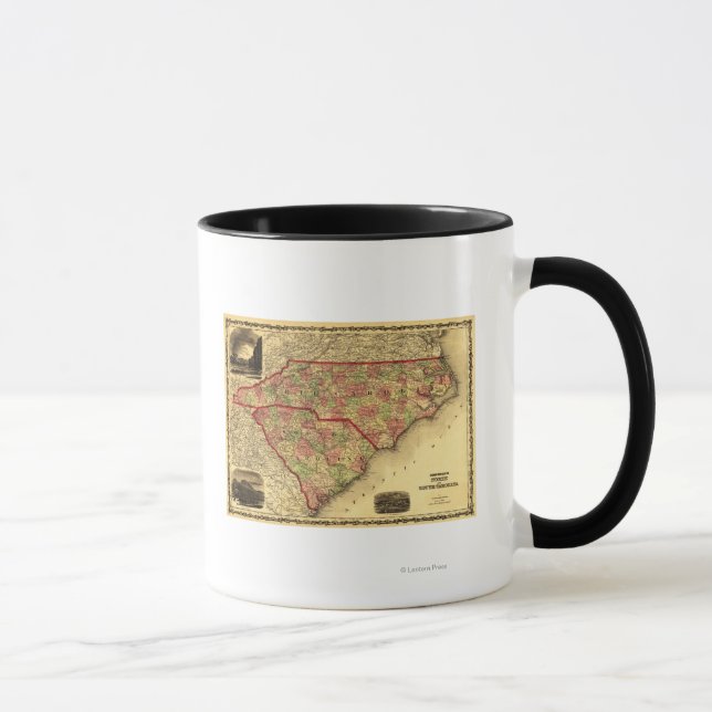 Mug Caroline du Nord et du SudCarte panoramique (Droite)
